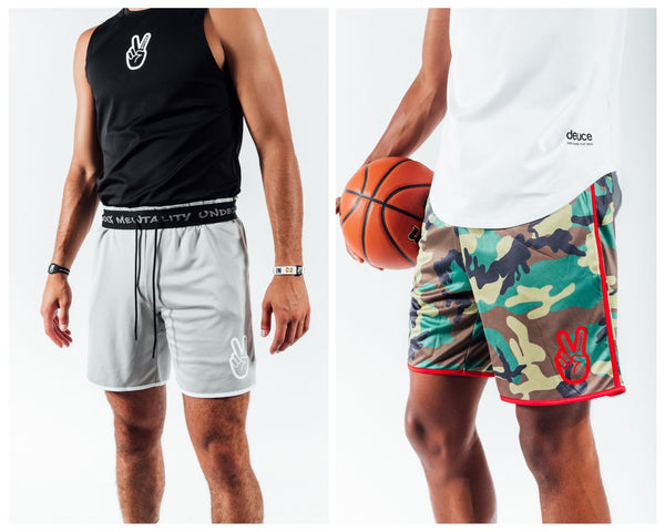 Deuce Brand basketball underdog mentality waistband flip shorts
