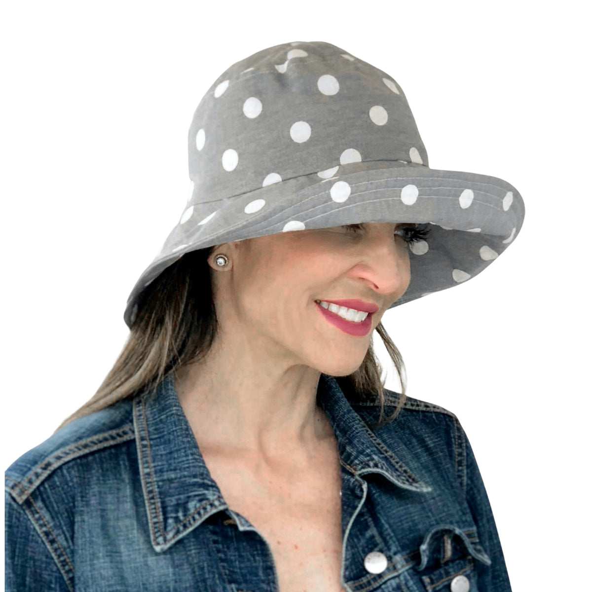 Polka Dot Spot Wide Brim Summer Sun Hat The Eleanor Cloche Boston Millinery