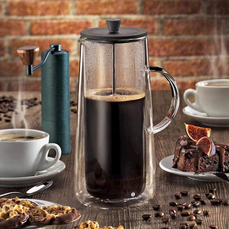 Zassenhaus French Press, Double-Wall Insulated Glass, 900 ml. Capacity