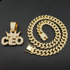 Colier Cuban Gold Divine 11mm cu Pandantiv CEO