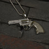 Pandantiv cu lantisor Revolver Silver