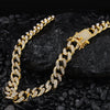 Set Colier Si Bratara Cuban Gold Divine 11mm cu Pandantiv CEO