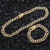 Set Colier + Bratara Cuban Gold Divine 14mm