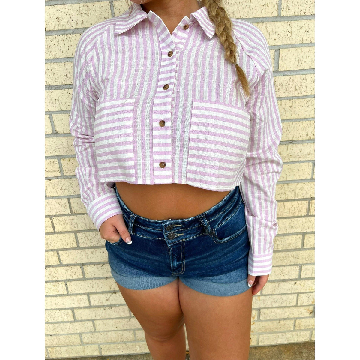 The Beachy Pink stripe Top jacket