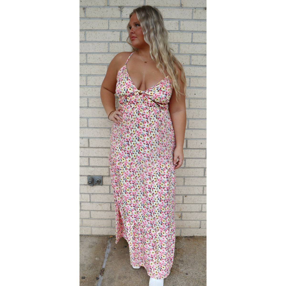 Hadlee Coral Floral Maxi Dress