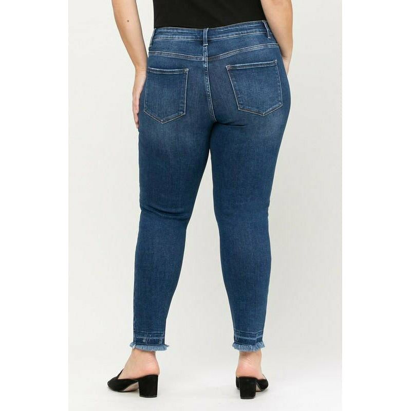 Plus Skinny Frayed Bottom Flying Monkey jean