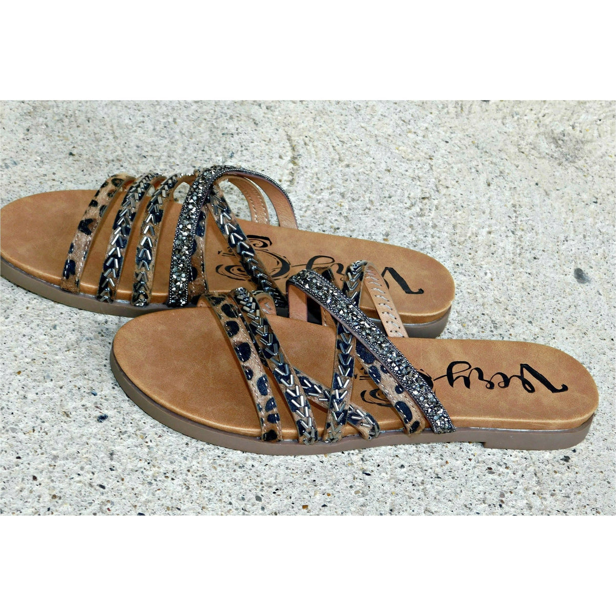 Lindsey Leopard Rhinestone Sandal