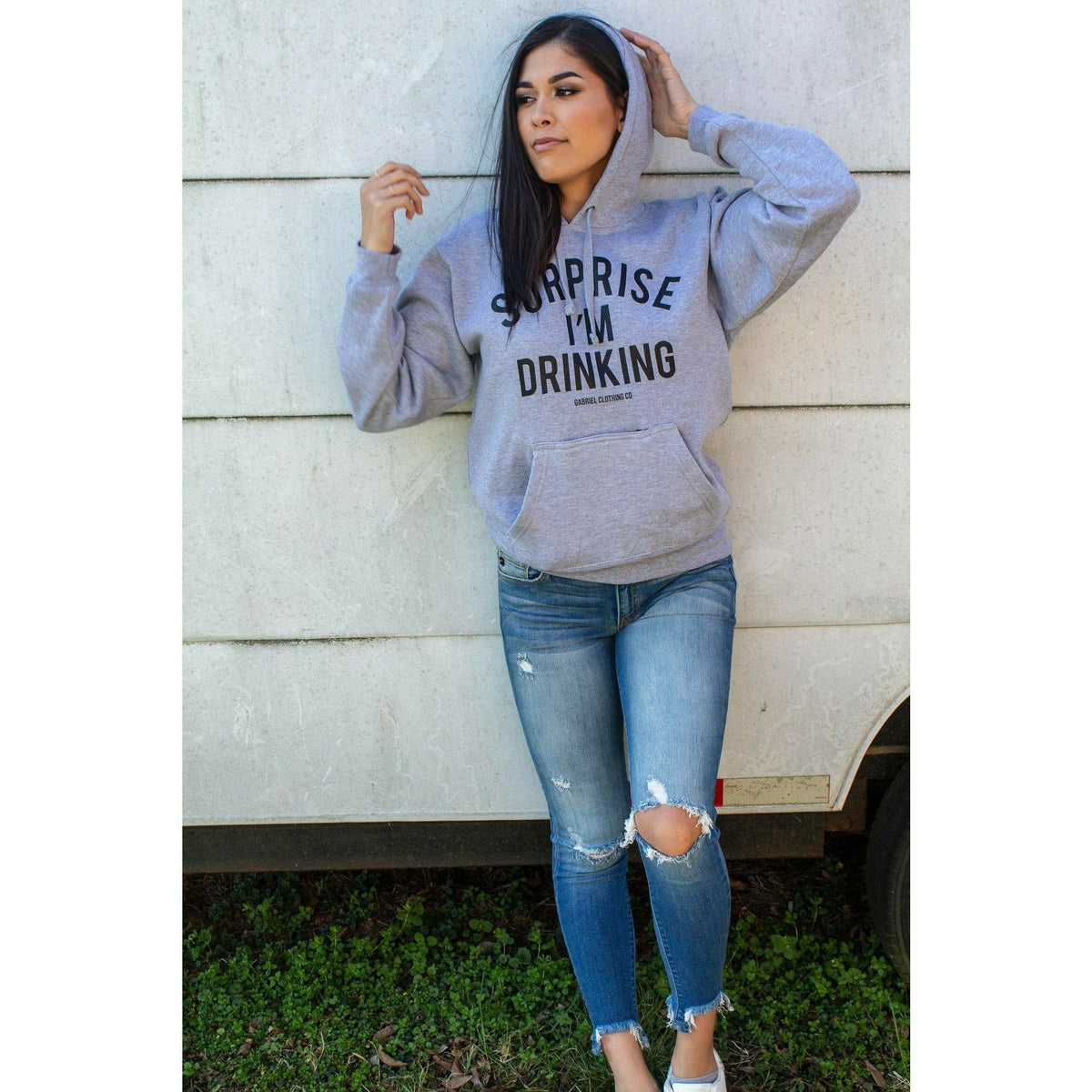 Surprise I&#39;m Drinking ( with built in koozie &amp; bottle opener) Hoodie