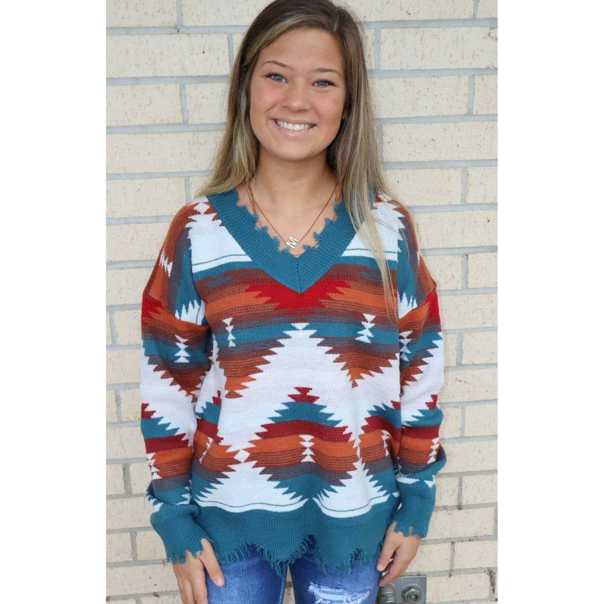 Shandi Aztec Shoulder Sweater