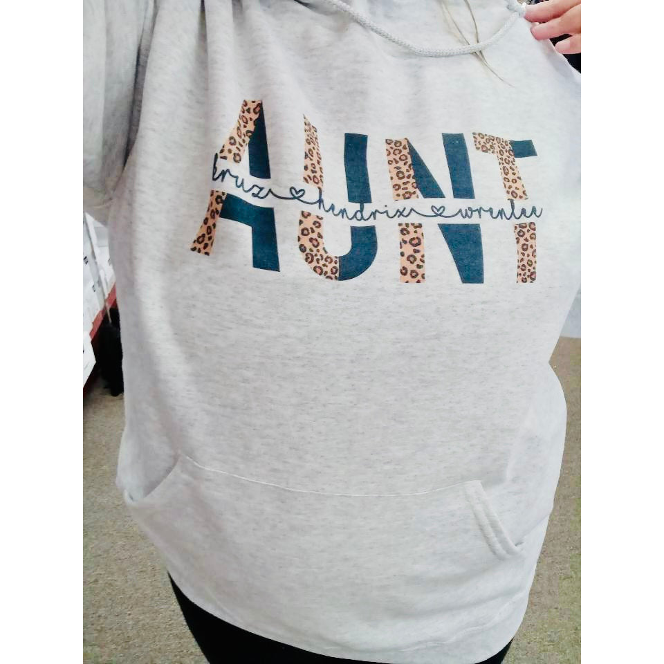 Aunt Black and Leopard Custom Sweatshirt, Hoodie or Tee