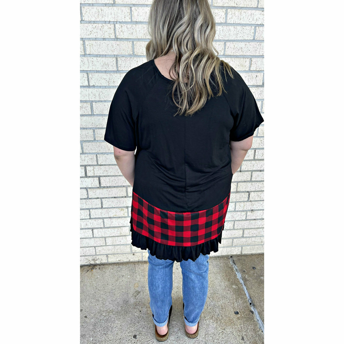 Kendra Buffalo Plaid Plus Top