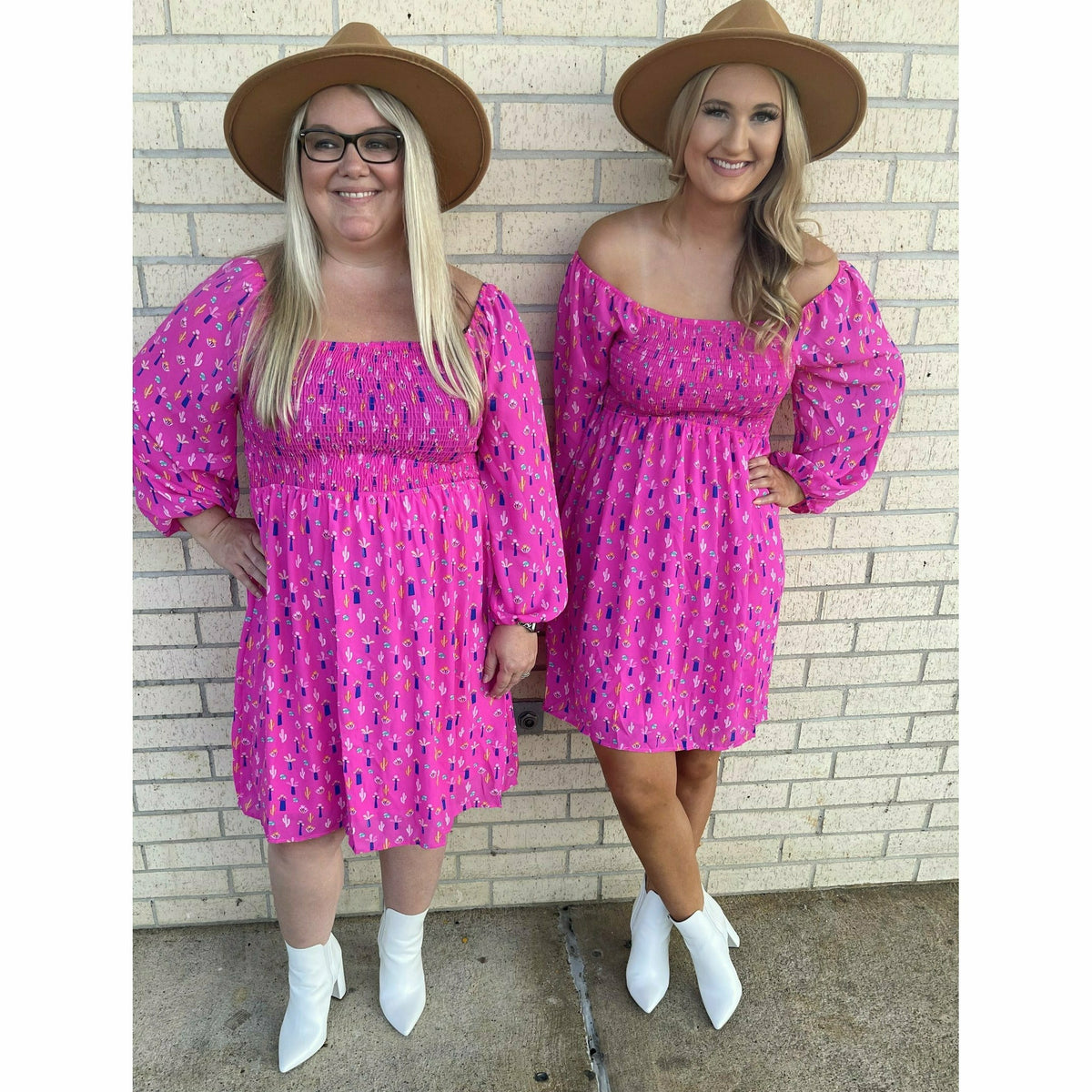 Fiesta Cactus Pink Dress (regular &amp; plus)