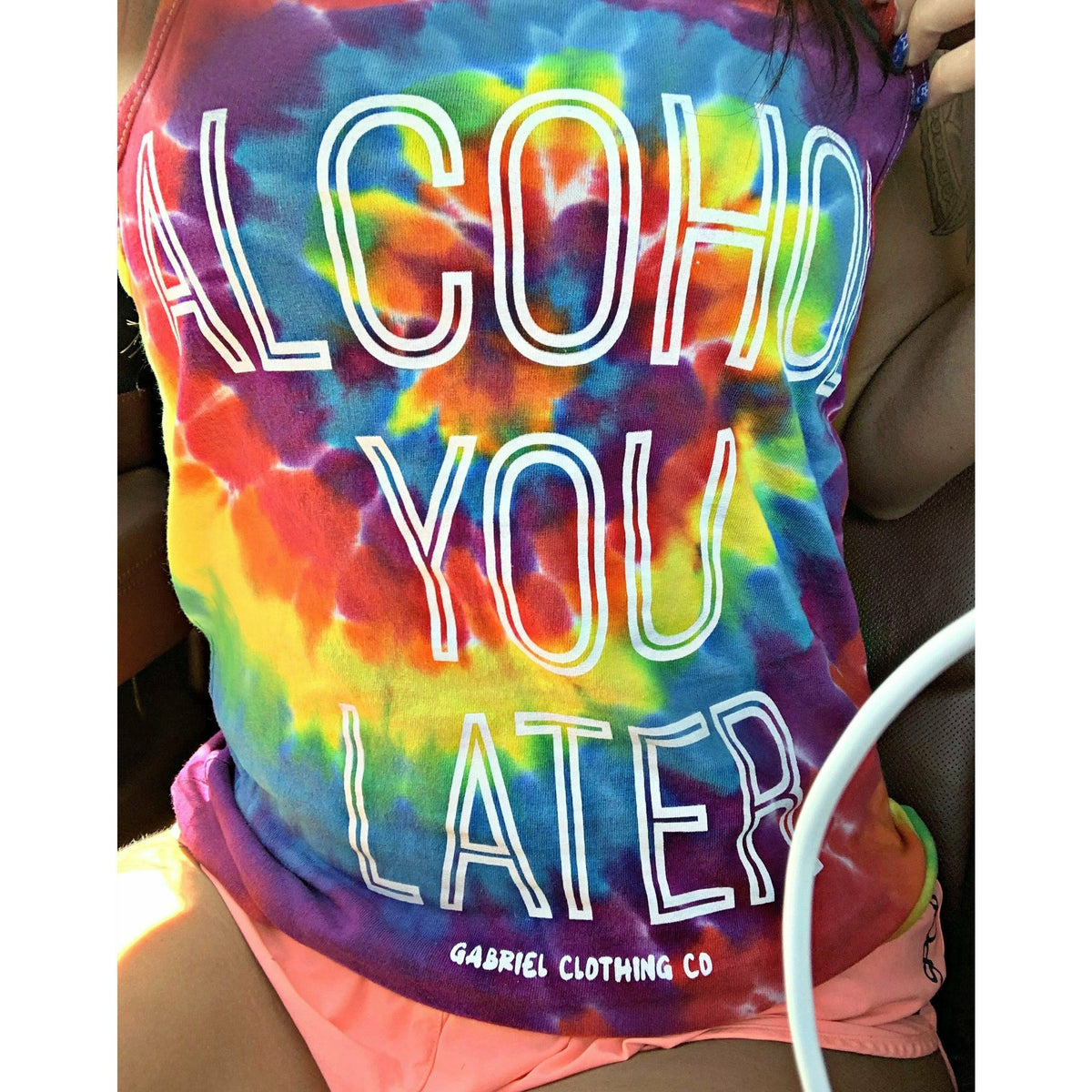 Tie Dye Alcohol You later Tank Top