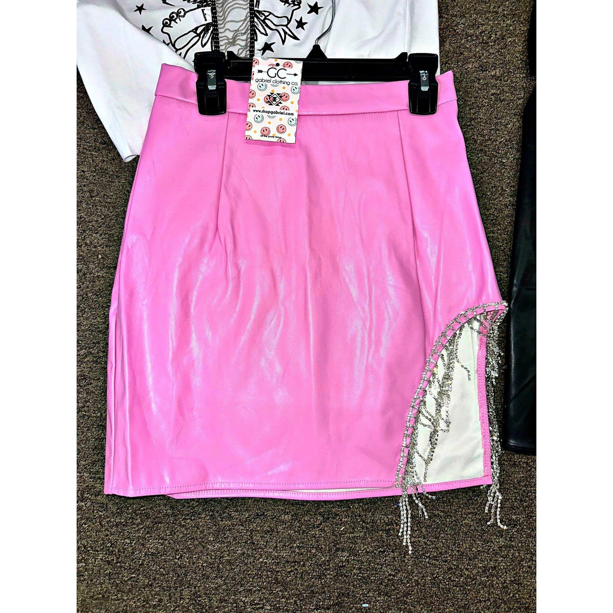 Nash Pink Rhinestone  Fringe Skirt