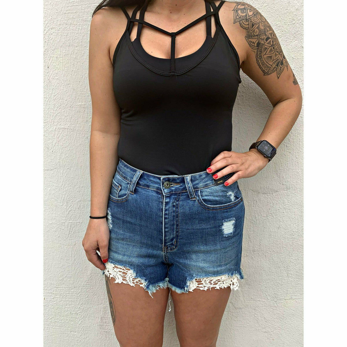 Crochet Babe Denim Shorts