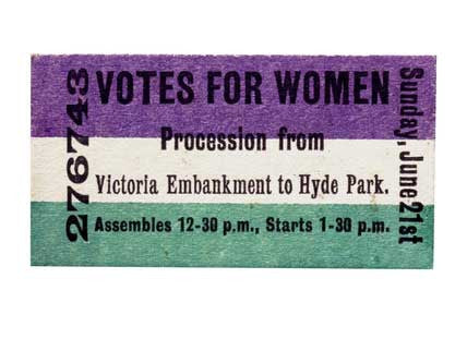 Womens Political and Social Union procession ticket