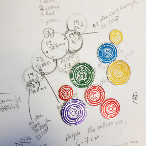 Sketches of women's suffrage brooch