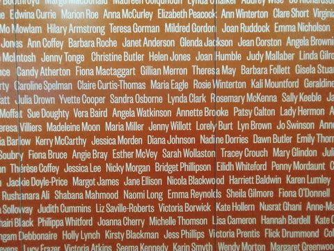 Wall of women's names