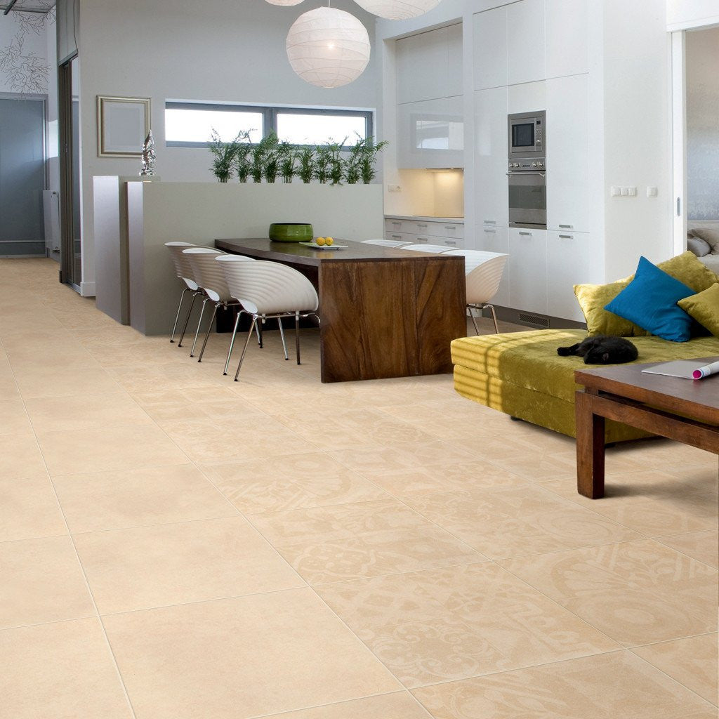 Unusual pattern effect kitchen floor tiles