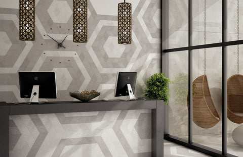 Tiles : Echo Heritage, Colour 5 & Creative Geometrics, Dark Grey Floor Relief