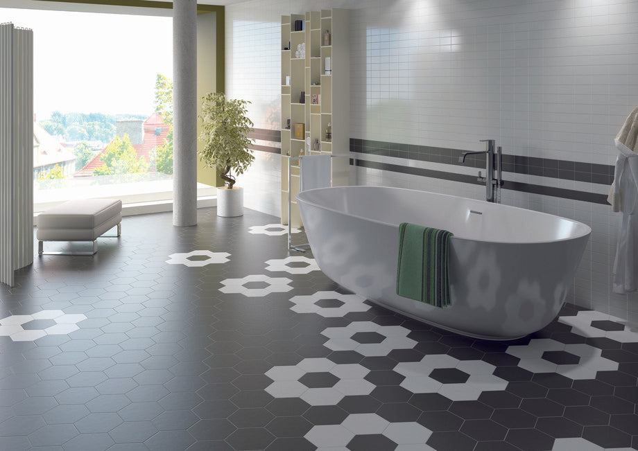 Hexagon Studio Statement Floor Bathroom Tiles