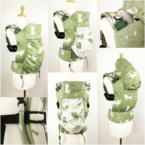 JumpSac Kokoro Koneko Sage Wrap Conversion Orbit Baby Carrier (Baby Size) with Detachable, Reversible, Cinchable & Tuckable Hood inside a Zippered Pocket and PFA