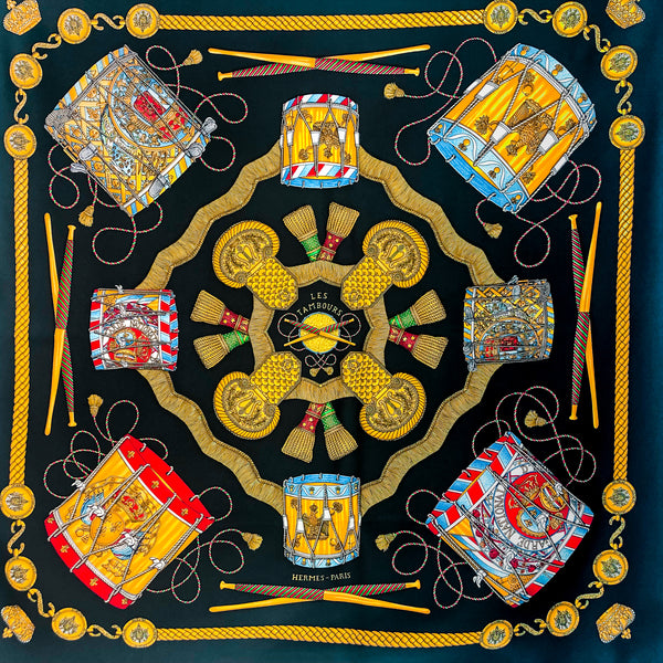 Hermes Silk Scarf Les Tambours by J 
