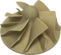 3D printed turbine fan with PEKK Filament annealed