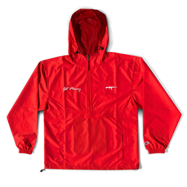 champion red windbreaker