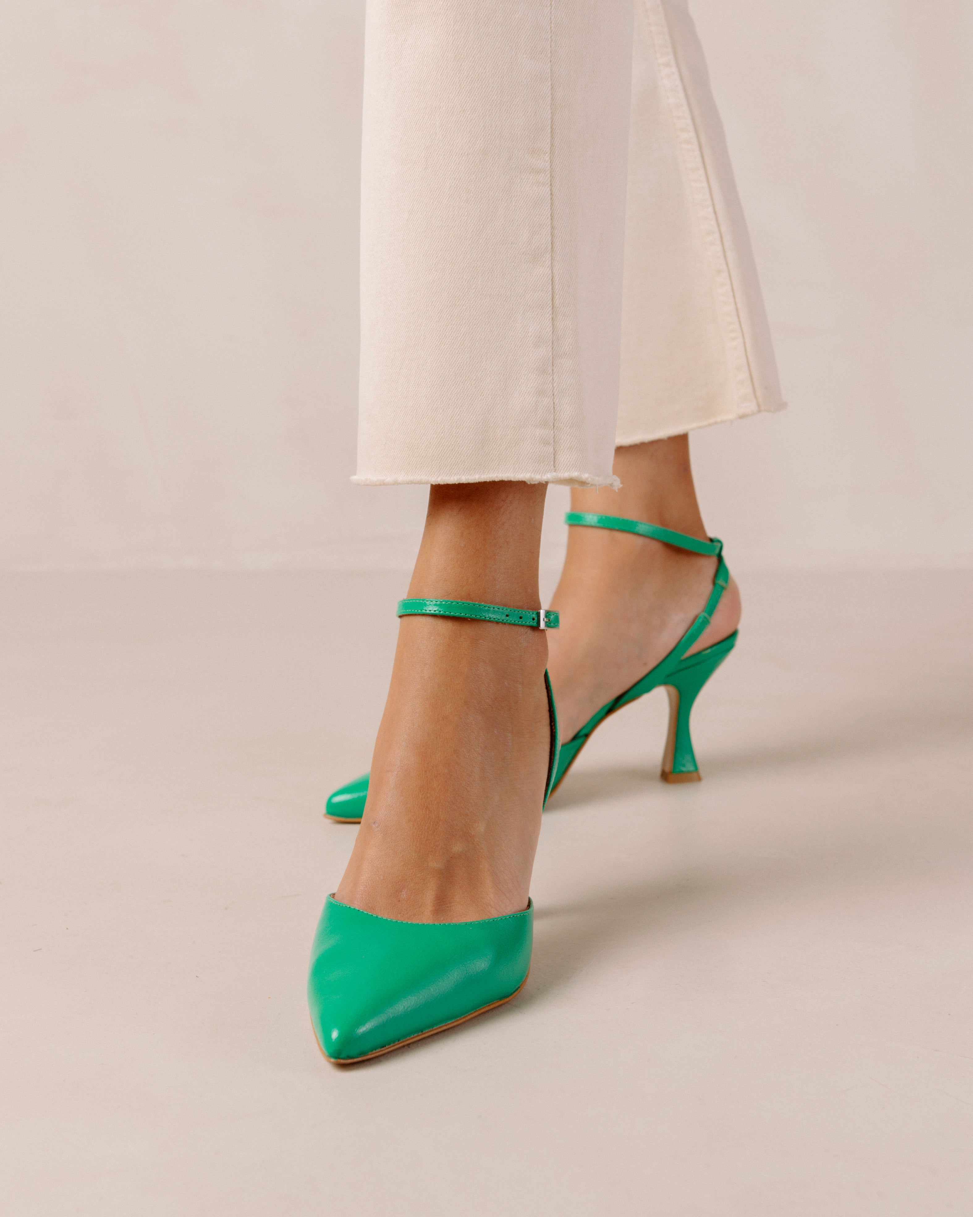 Cinderella Shiny - Green Leather Pumps | ALOHAS