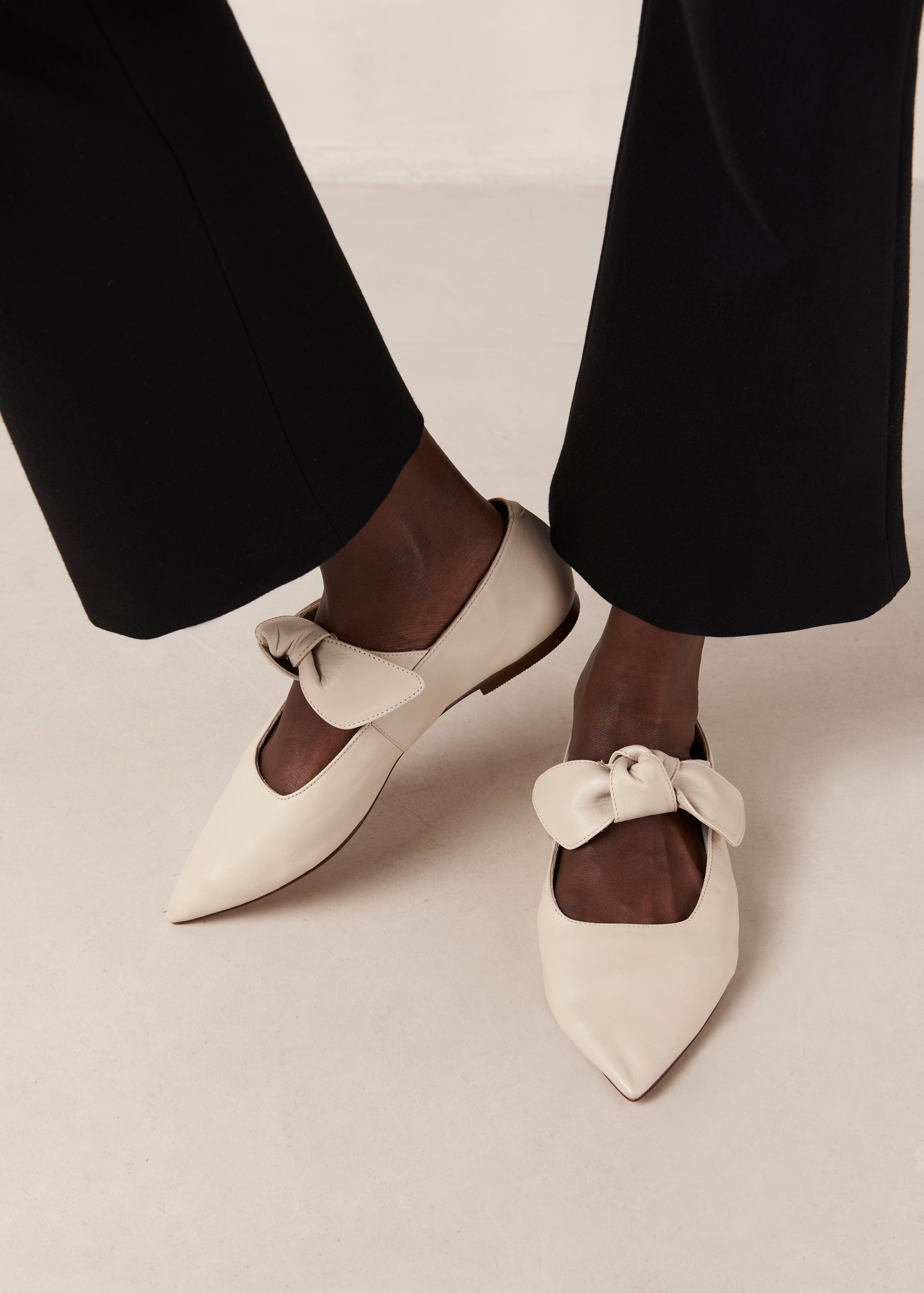 Fossil - White Leather Ballet Flats | ALOHAS