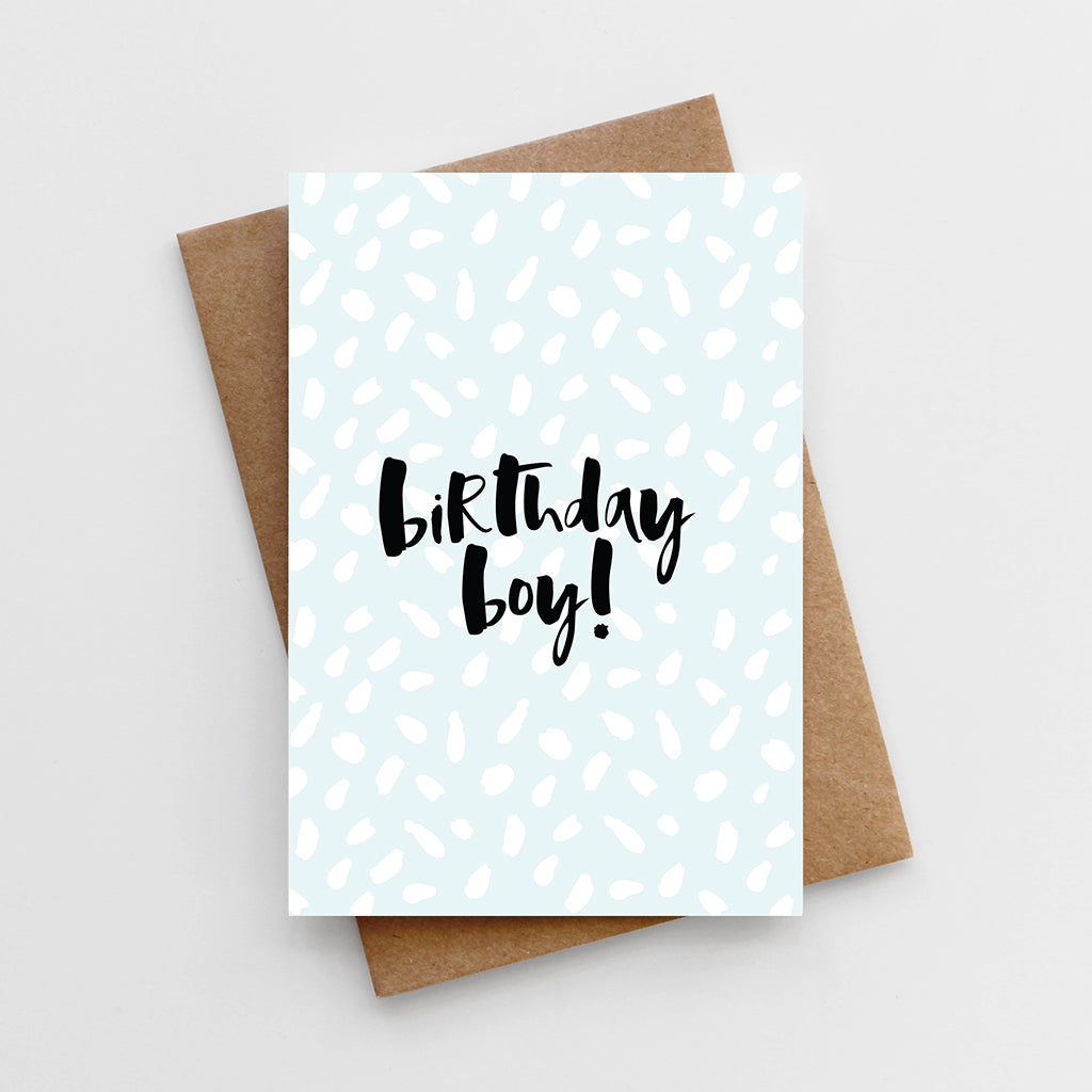 50 this hand lettered "birthday boy" card is printed on