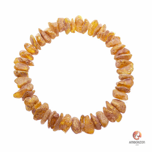 Raw sea amber bracelet - Unpolished chip shape beads