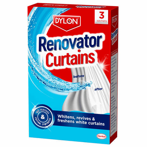 Dylon Renovator Curtains gives curtains a crisp new whiteness, perfect for when curtains start to look a little dull.