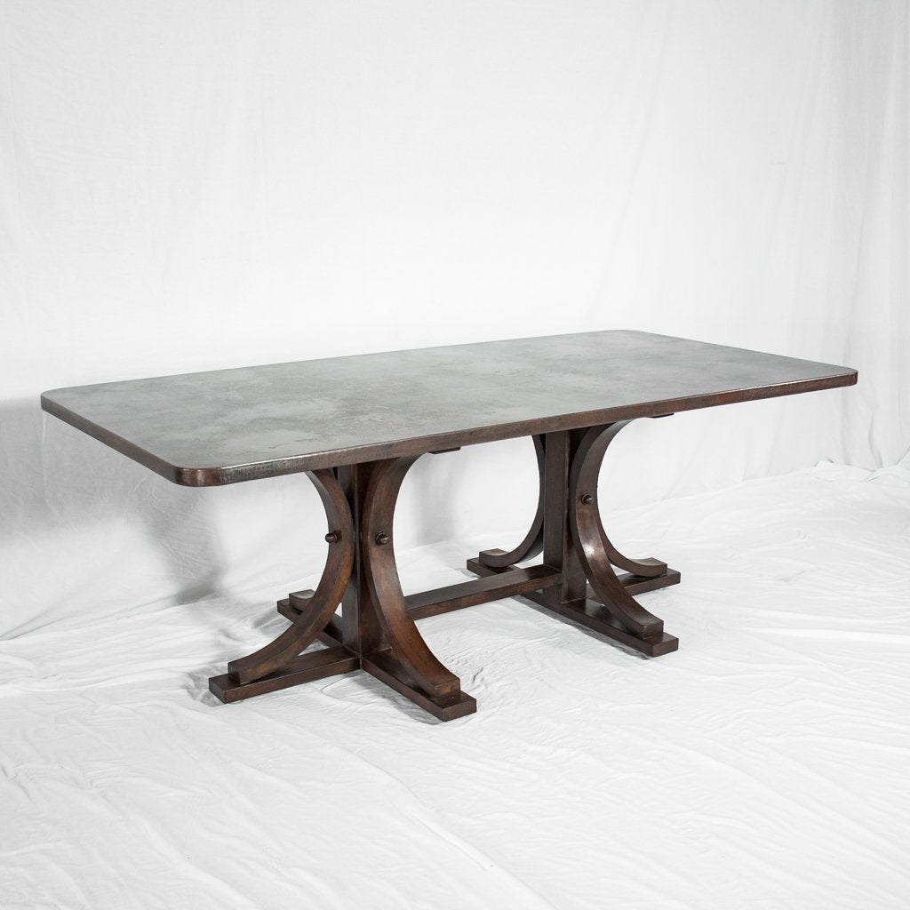 紫③ Antique table dark brown 150 iron reg | tatihome.com