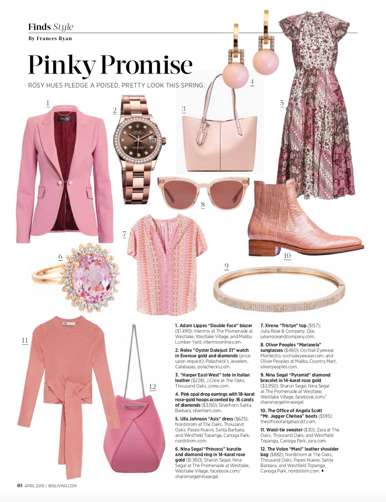 Mr. Jagger Pink Croc featured in 805 Living April 2019