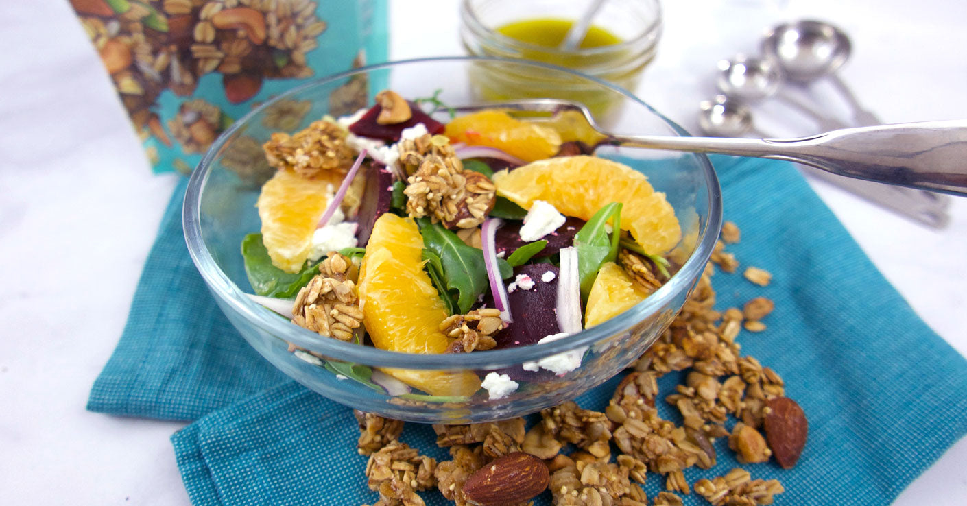 Sweet Beet Winter Salad with Sprouted Snacks
