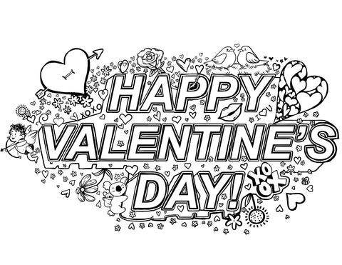 Happy Valentine's Day Coloring Page