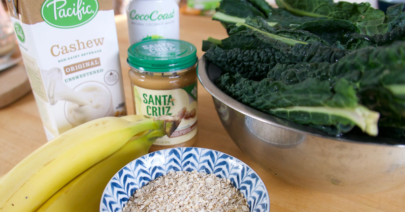 Oats and Kale Green Smoothie Ingredients