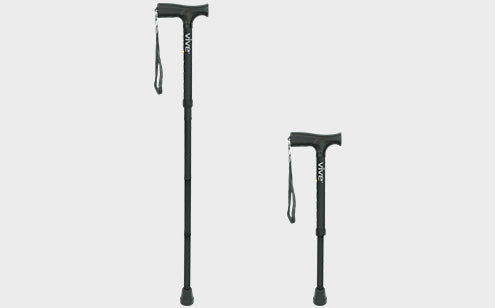 Folded cane adjustable height
