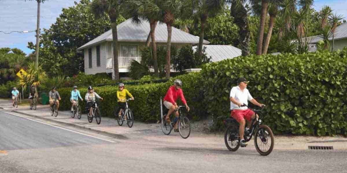 group of people bicycling
