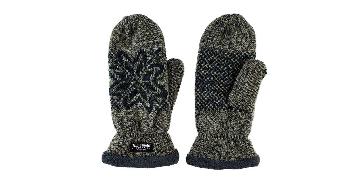 Bruceriver Women Snowflake Knit Mittens