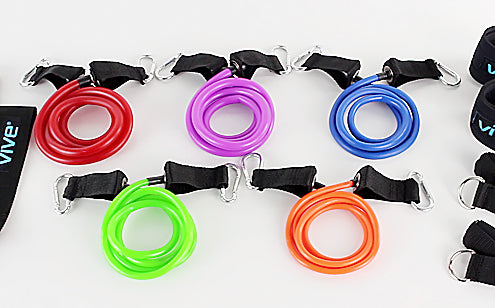 complete set of color coded resistance bands