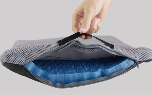 Holding gel seat cushion carry strap