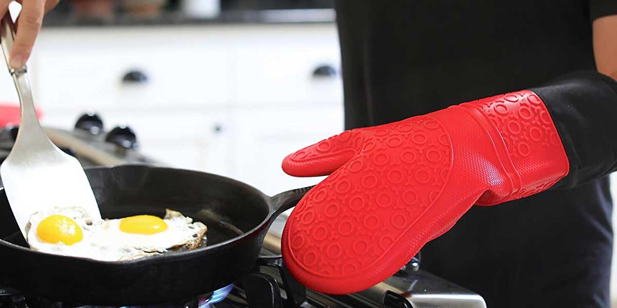 Extra Long Professional Silicone Oven Mitt