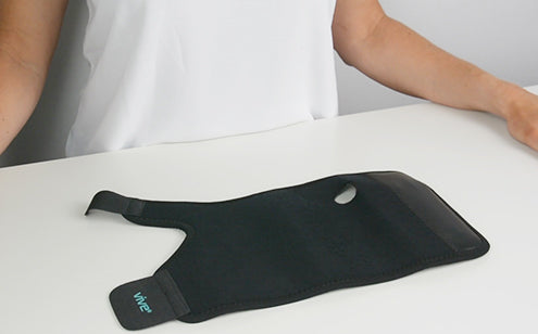 Wrist brace placed on the table