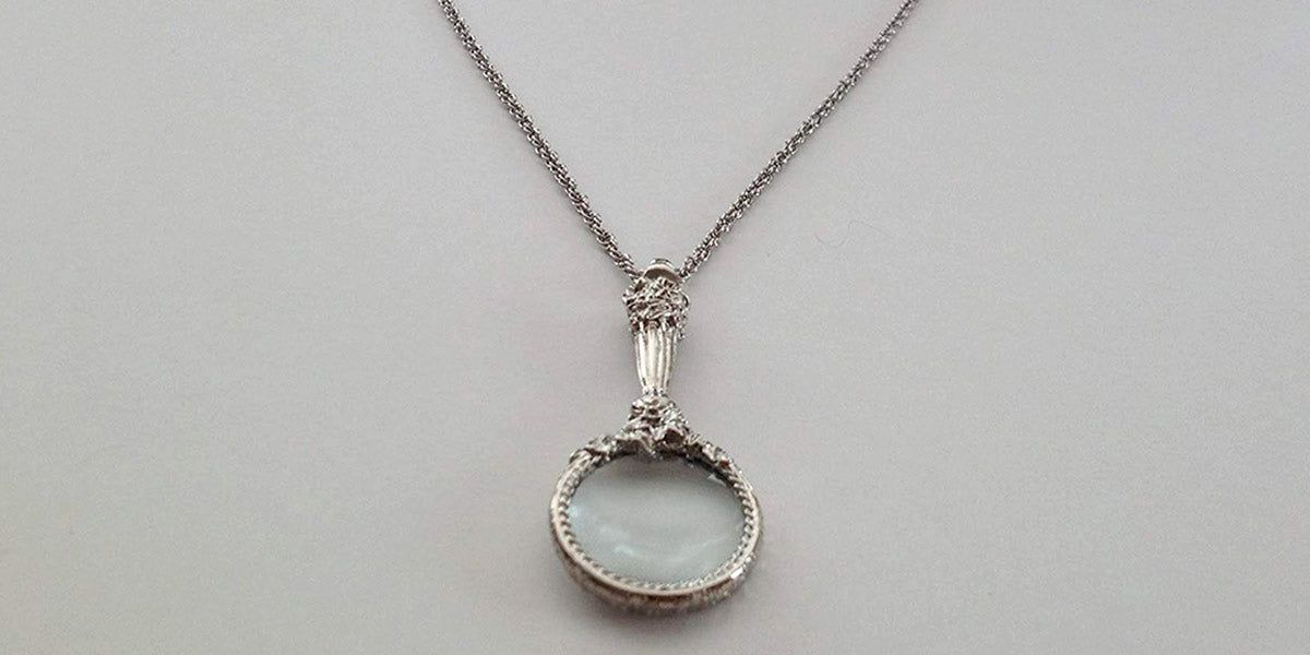 Silver Magnifying Glass Necklace by 1928 Jewelry