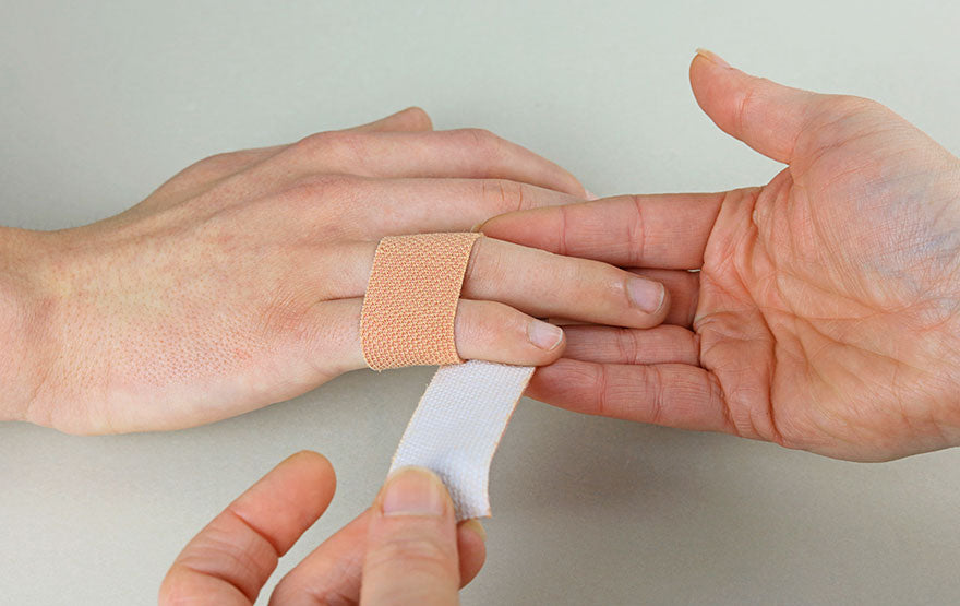 Taping sprained finger