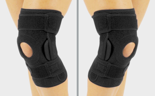 Hinged knee brace can be wear either left or right knee