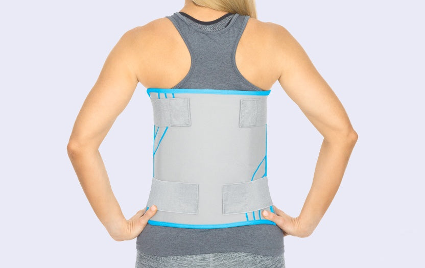 Woman wearing large ice wrap on her back